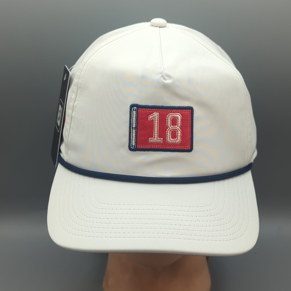 FootJoy Tony's Market 5 Panel 18th Flag White/Red Adjustable Snapback Rope Hat